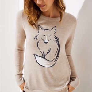LOFT beige fox sweater